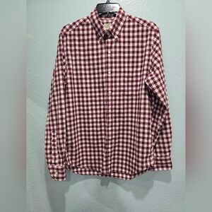 J Crew Red Checkered Men's Long Sleeve Slim Shirt Size M